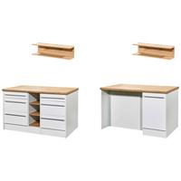 Kücheninsel Gabriel Kücheninsel 150cm - Wildeiche/Weiß Hochglanz, Design, Holzwerkstoff (150/91/90cm) - Respekta