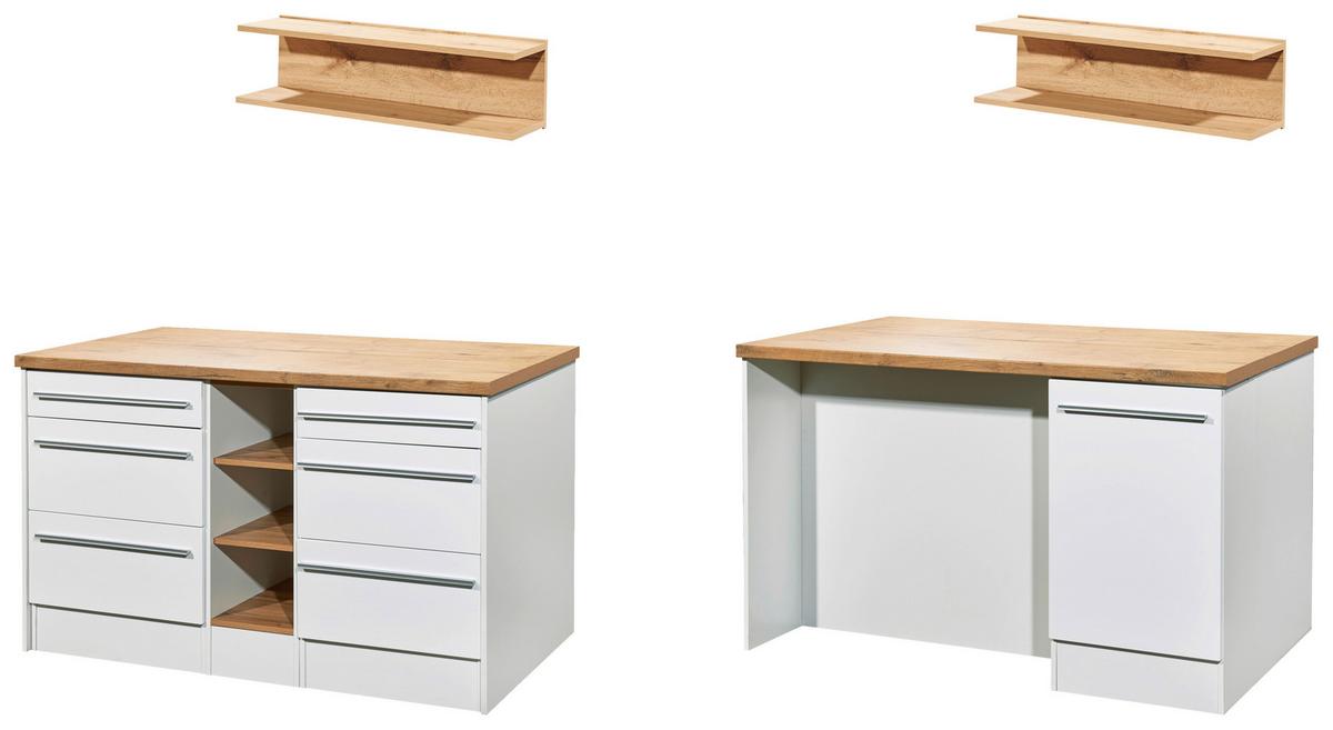Kücheninsel Gabriel Kücheninsel 150cm - Wildeiche/Weiß Hochglanz, Design, Holzwerkstoff (150/91/90cm) - Respekta