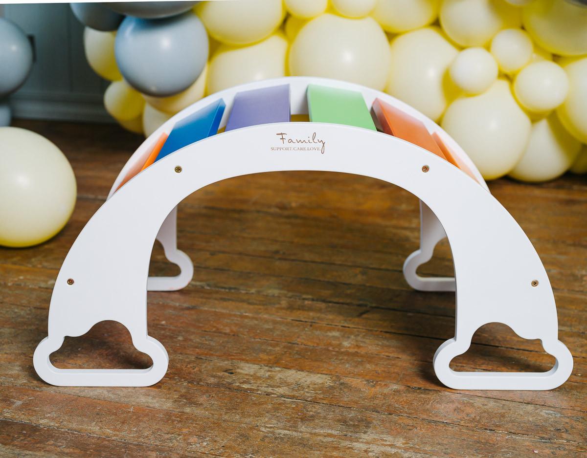 Wippe The Sway Rainbow - Multicolor/Weiß, Basics, Holz (40/75/37cm)