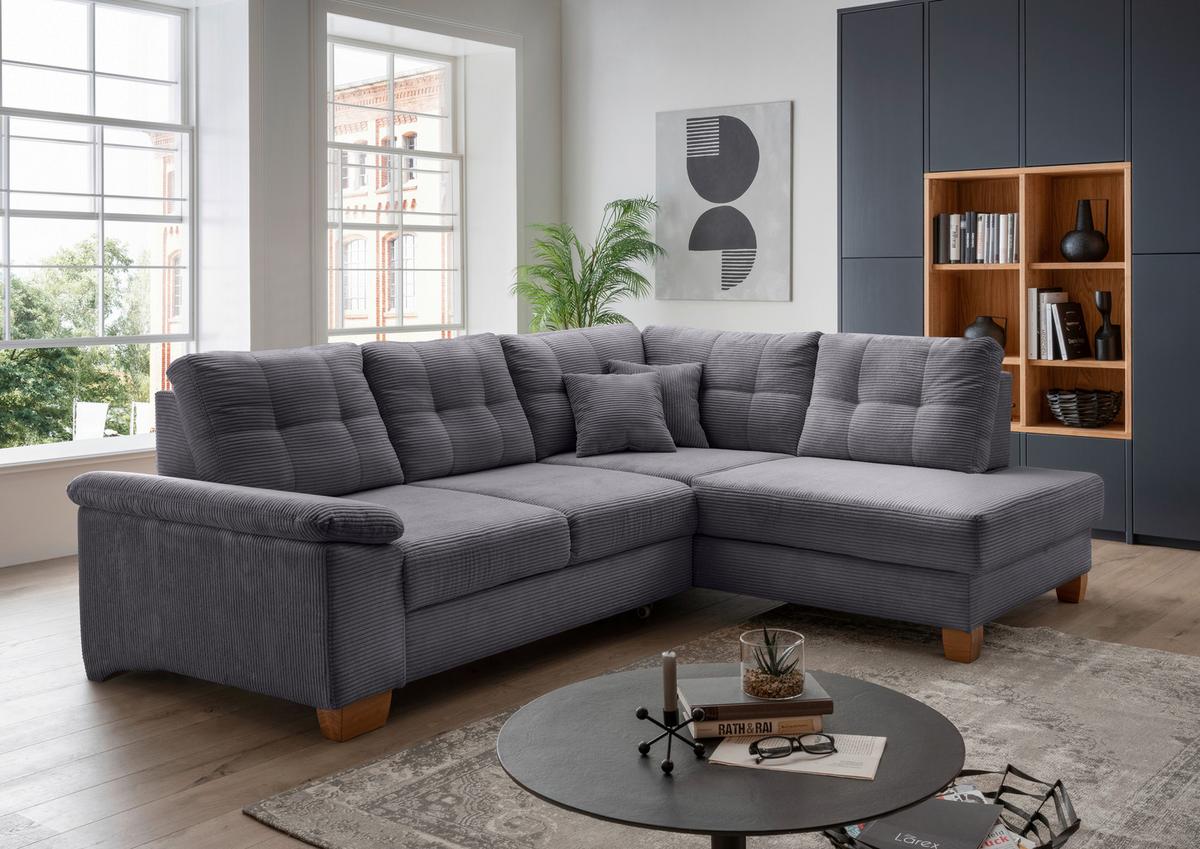 Ecksofa Brizzini, Grau S: 274x206 Cm - Naturfarben/Grau, MODERN, Textil (274/206cm) - Livetastic