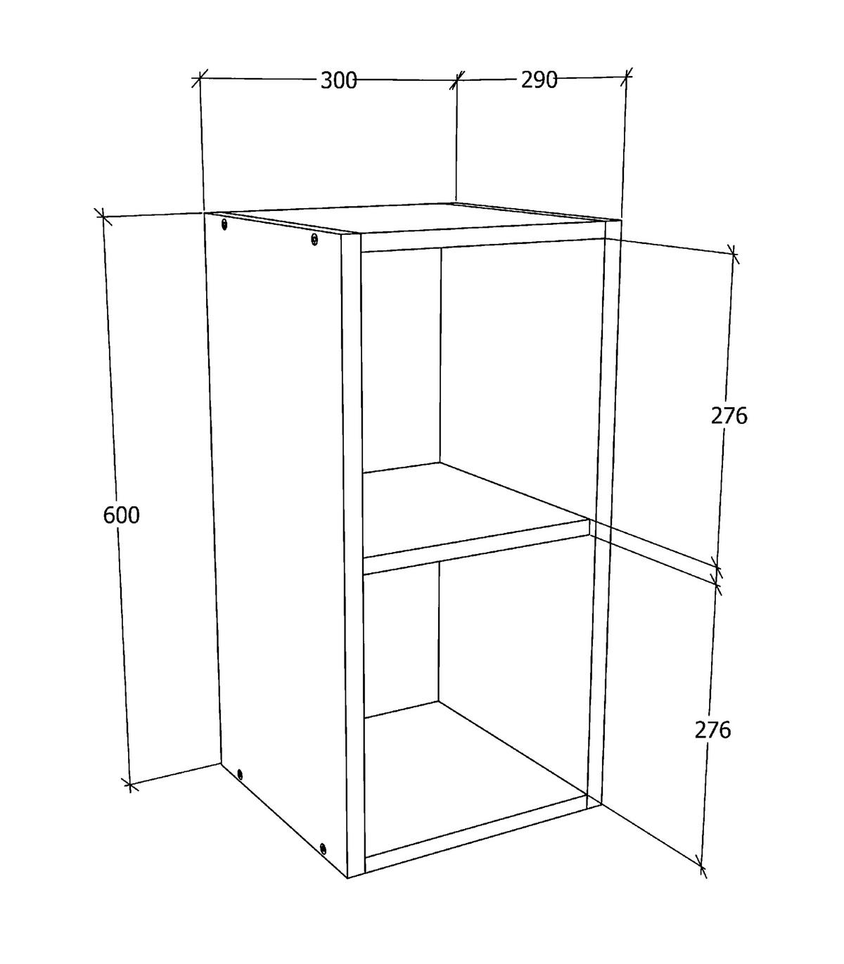Küchenoberschrank Esilo B: 30 cm Weiß - Weiß, KONVENTIONELL, Holzwerkstoff (30/60/31cm) - MID.YOU