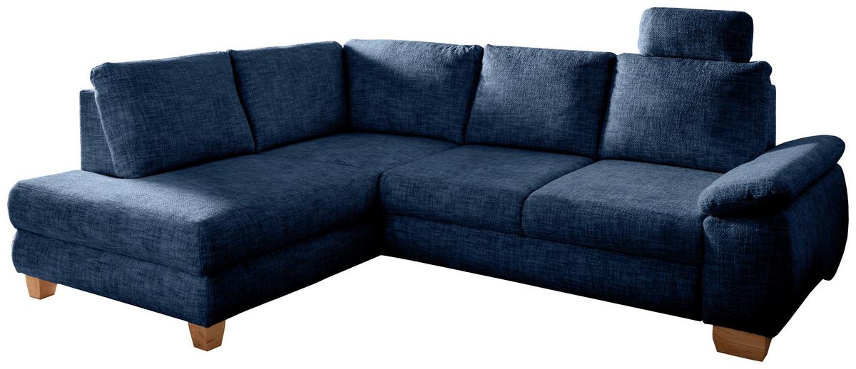Eckschlafsofa Positano, Blau S: 206x265 Cm - Wildeiche/Blau, MODERN, Textil (206/265cm) - Livetastic