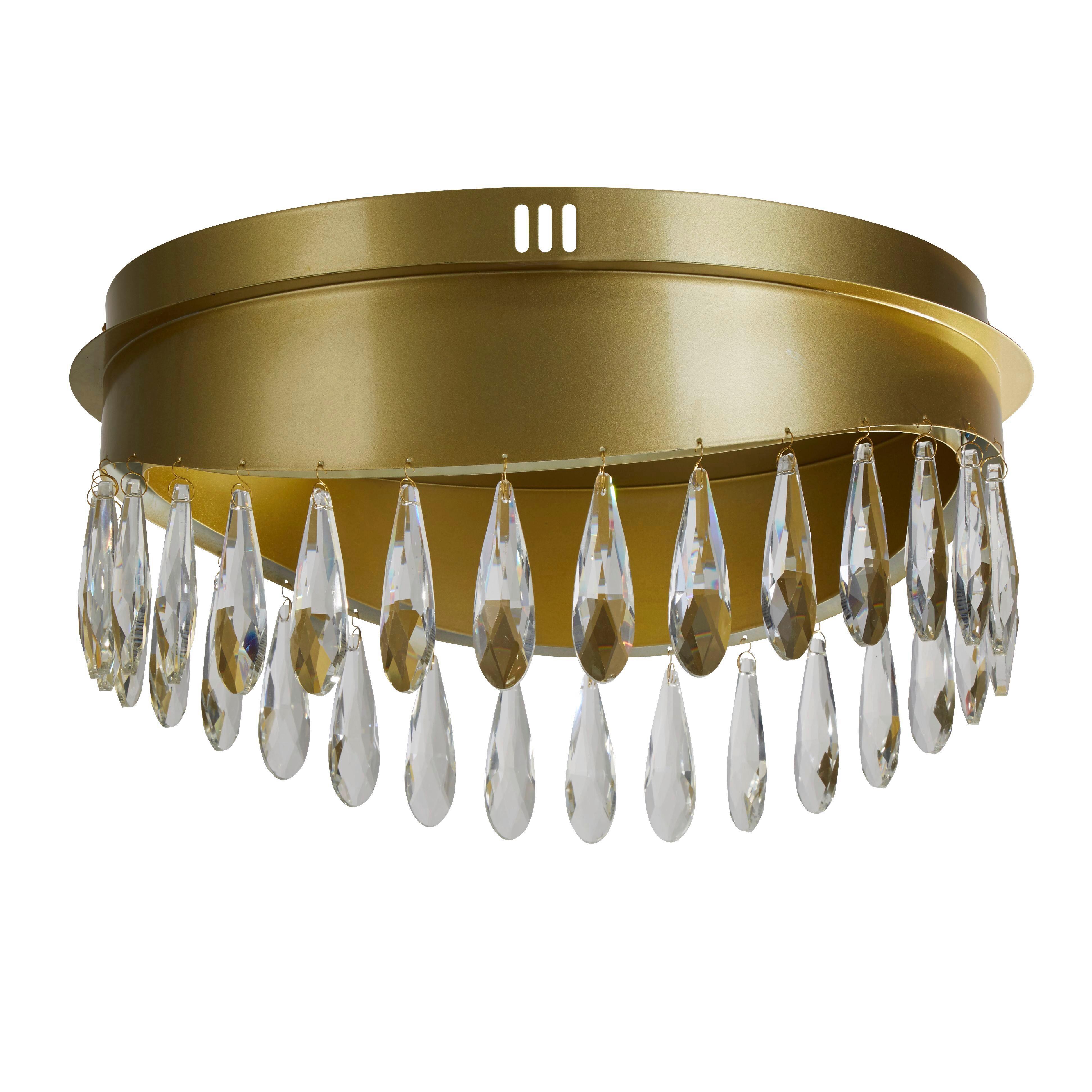 LED-DECKENLEUCHTE JEWEL 19211-1GO - Goldfarben, LIFESTYLE, Glas/Metall (43/22cm)