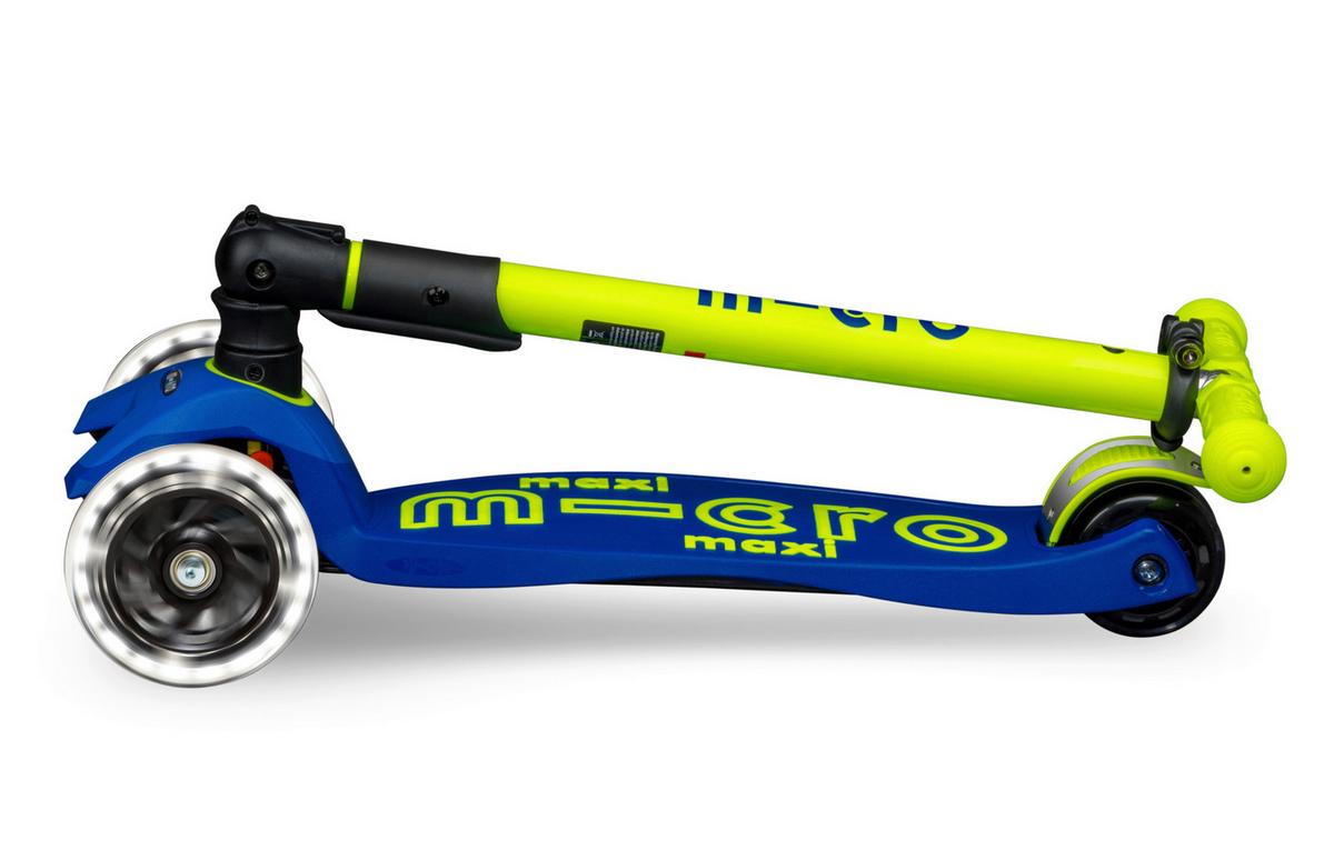Kinderscooter Blau/gelb Mmd235 Maxi Foldable Yellow - Blau/Gelb, Basics, Kunststoff (57/26,5/67-91cm) - Micro Mobility