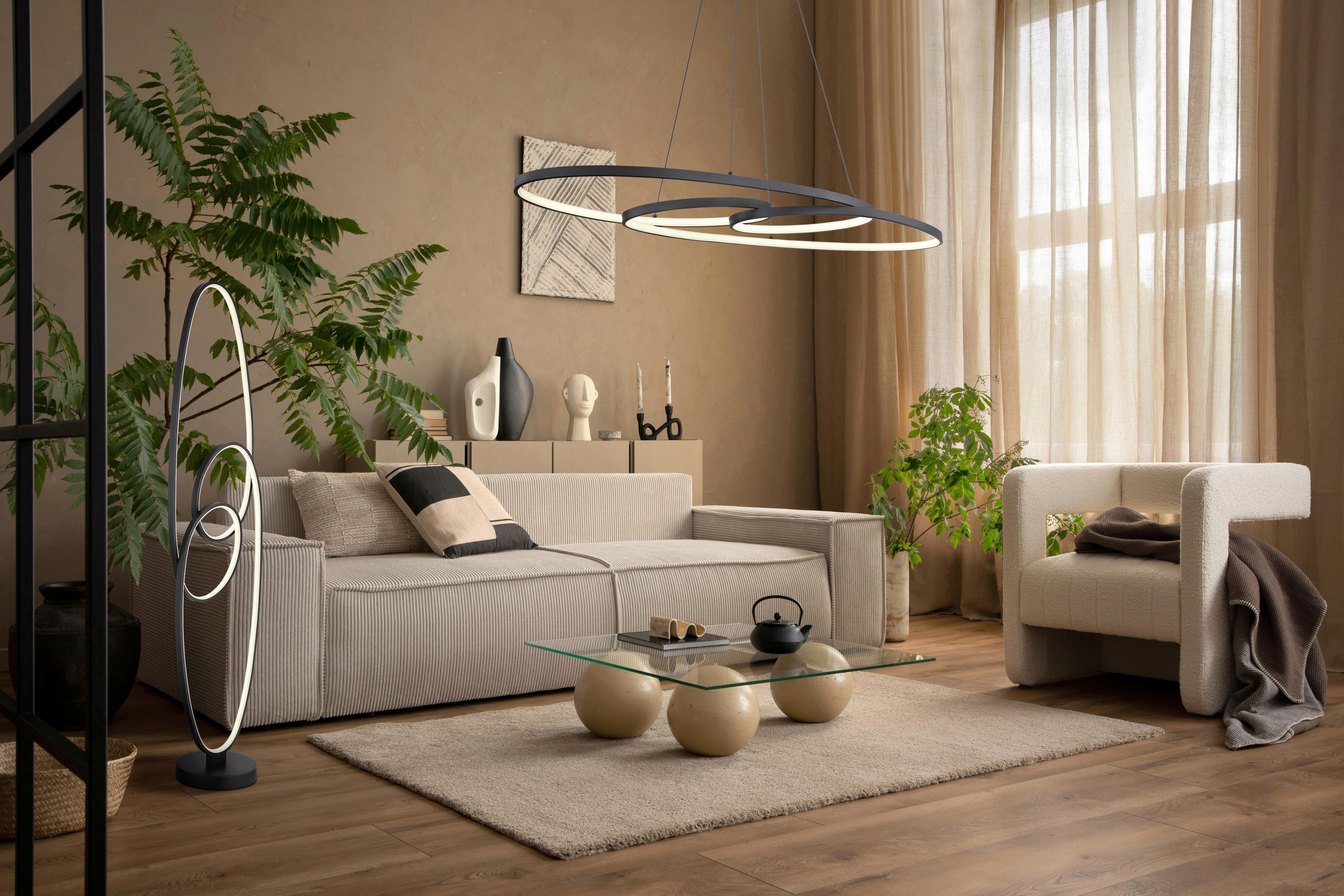 STOJACÍ LED SVÍTIDLO ITI - černá/opál, Moderní, kov/plast (30/25/120cm) - Mömax