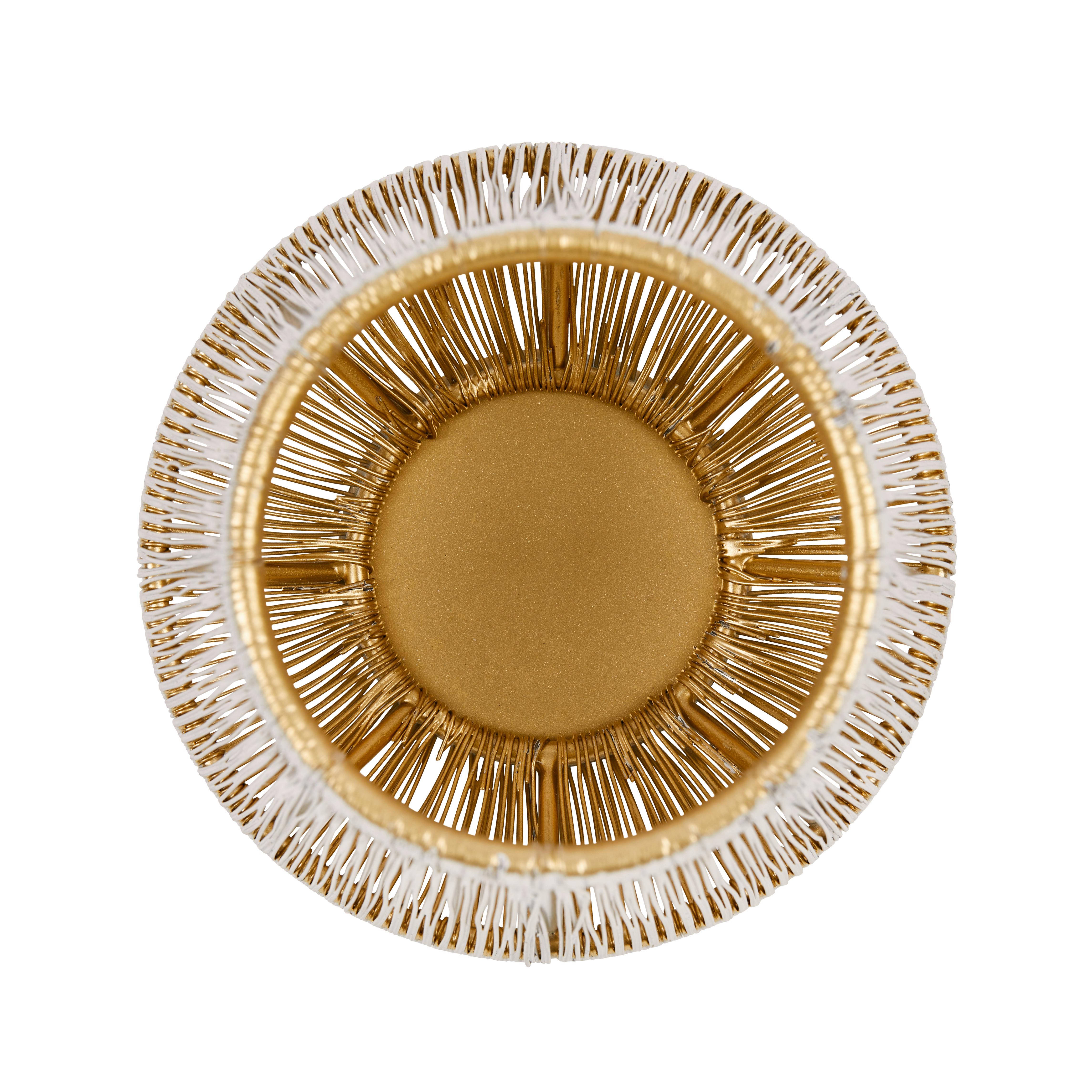 Laterne Sandra - Goldfarben/Weiß, MODERN, Metall (11/9cm) - James Wood