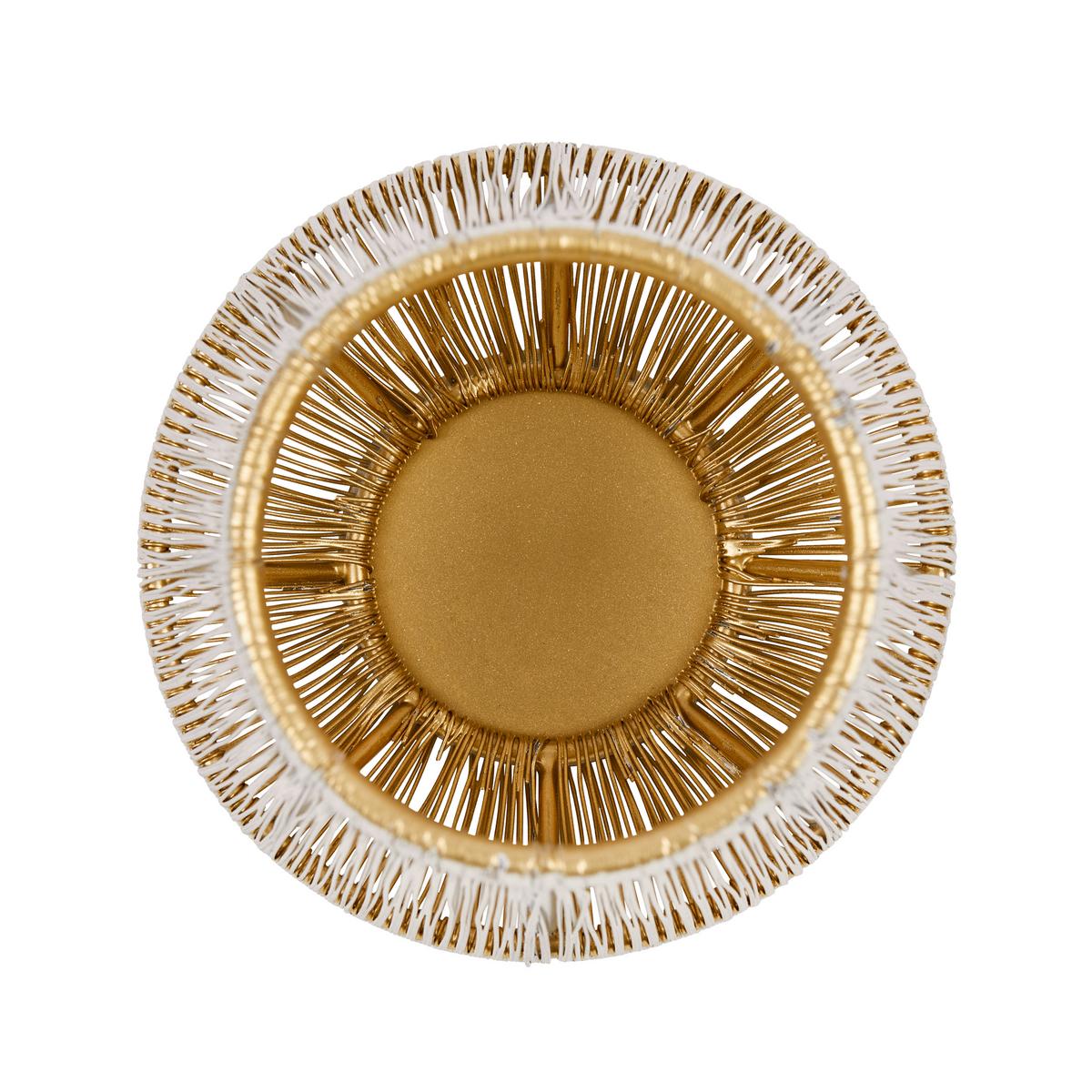 Laterne Sandra - Goldfarben/Weiß, MODERN, Metall (11/9cm) - James Wood