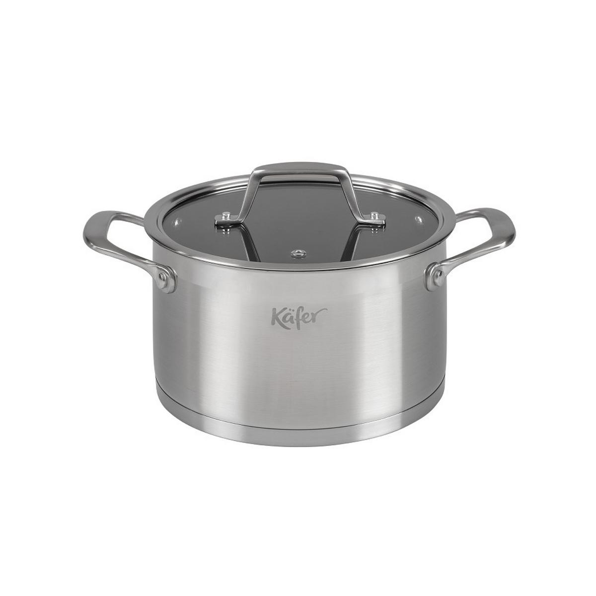 KOCHTOPF 4484-KA - Edelstahlfarben, Basics, Glas/Metall (20cm) - Käfer
