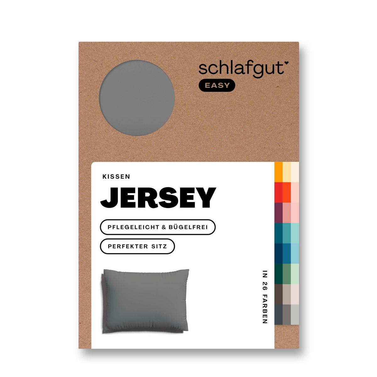 KOPFPOLSTERBEZUG EASY JERSEY - Grau, Basics, Textil (60/80cm) - Schlafgut