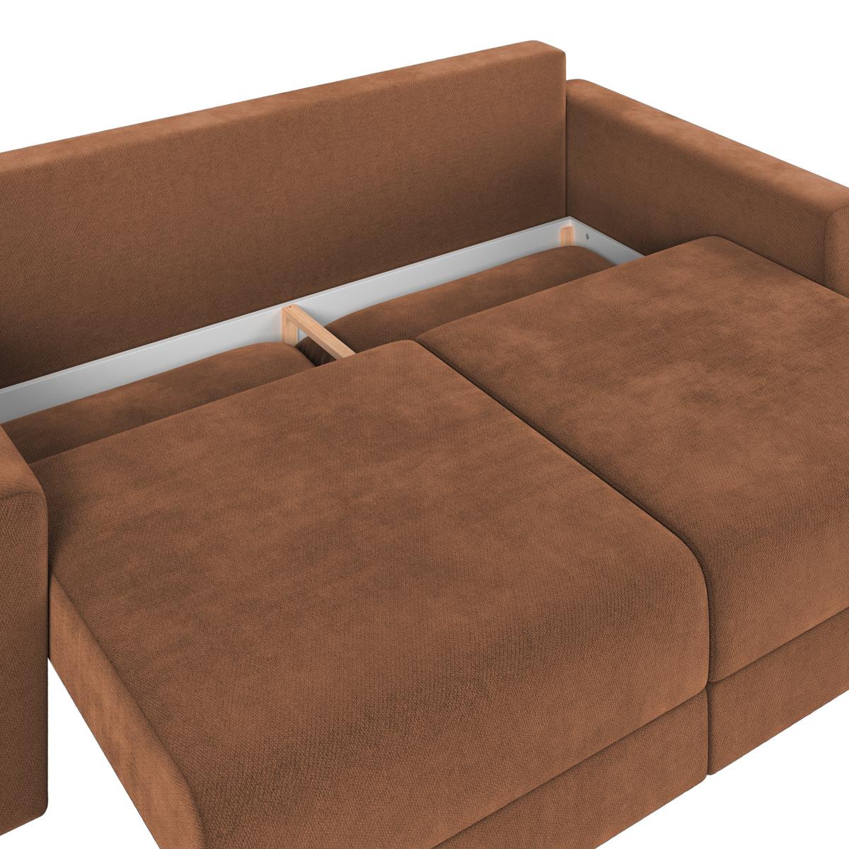 Megasofa Mega Chenille terracotta, B: 255cm - Terracotta/Schwarz, Trend, Textil (255/94/126cm) - Luca Bessoni