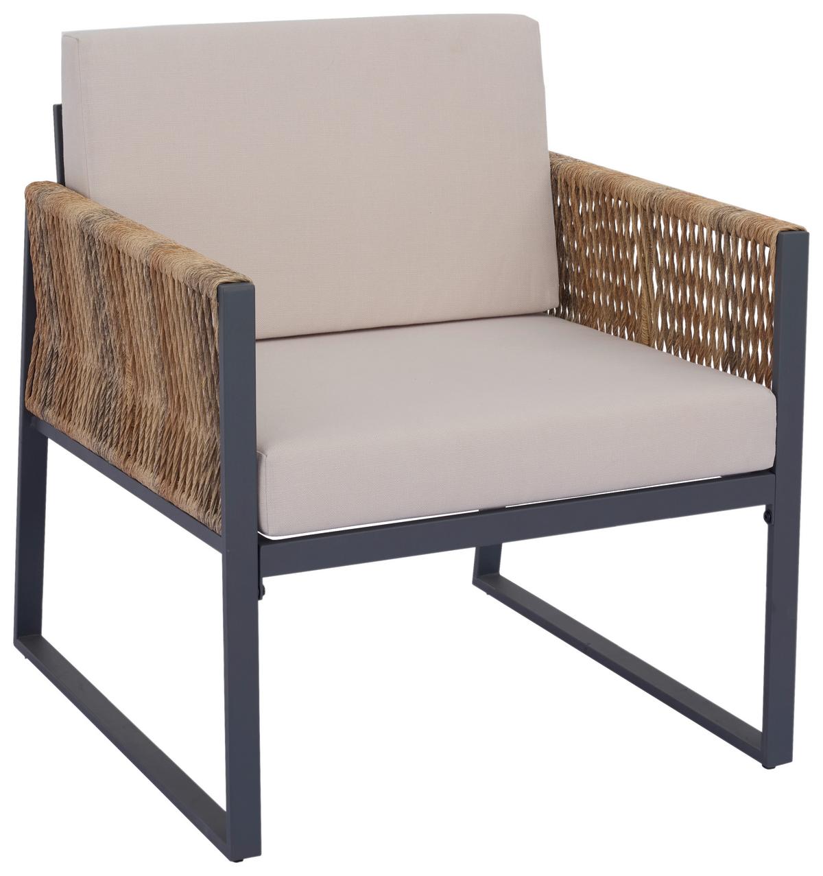 ZAHRADNÍ SADA MAGALUF - antracitová/barvy akácie, Moderní, kov/dřevo (130/76/72cm) - Mömax