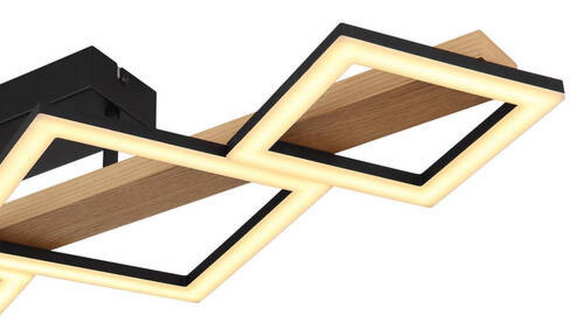 Led Mennyezeti Lámpa 67288d2 - sötétbarna/fekete, Natur, műanyag/faalapú anyag (92/30/13cm) - Globo