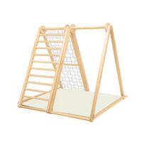 klappbares Klettergerüst mit Sicherheitsmatte - Multicolor/Weiß, Basics, Holz (105/110/100cm) - CLIFF