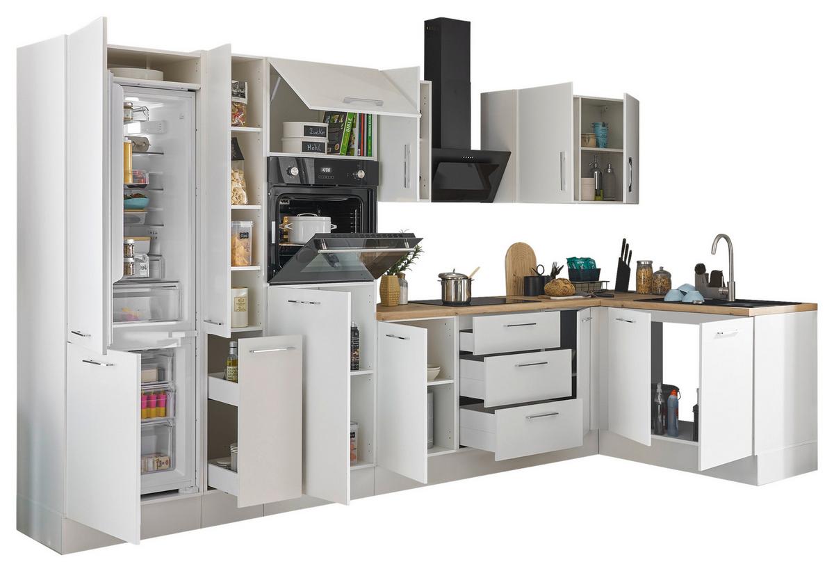 Eckküche Turin Weiß/eiche Dekor 360x165 Cm - Weiß/Eiche Artisan, Basics, Holzwerkstoff (360/165cm) - MID.YOU