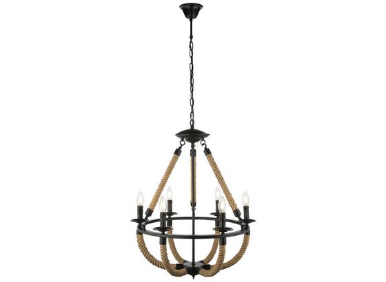 Hängeleuchte Linda - Schwarz/Braun, MODERN, Weitere Naturmaterialien/Metall (60/158cm) Hängeleuchte Linda - Schwarz/Braun, MODERN, Weitere Naturmaterialien/Metall (60/158cm)