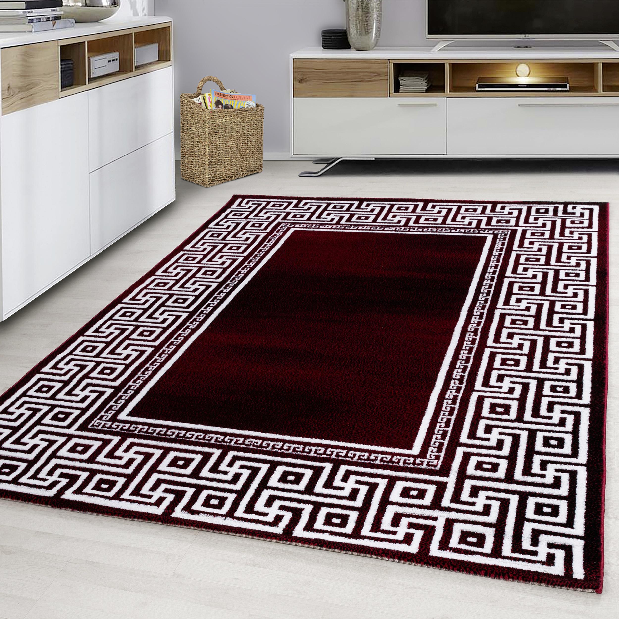 Webteppich Rot/Weiß Naturfaser Parma 120x170 cm - Rot, KONVENTIONELL, Textil (120/170cm)
