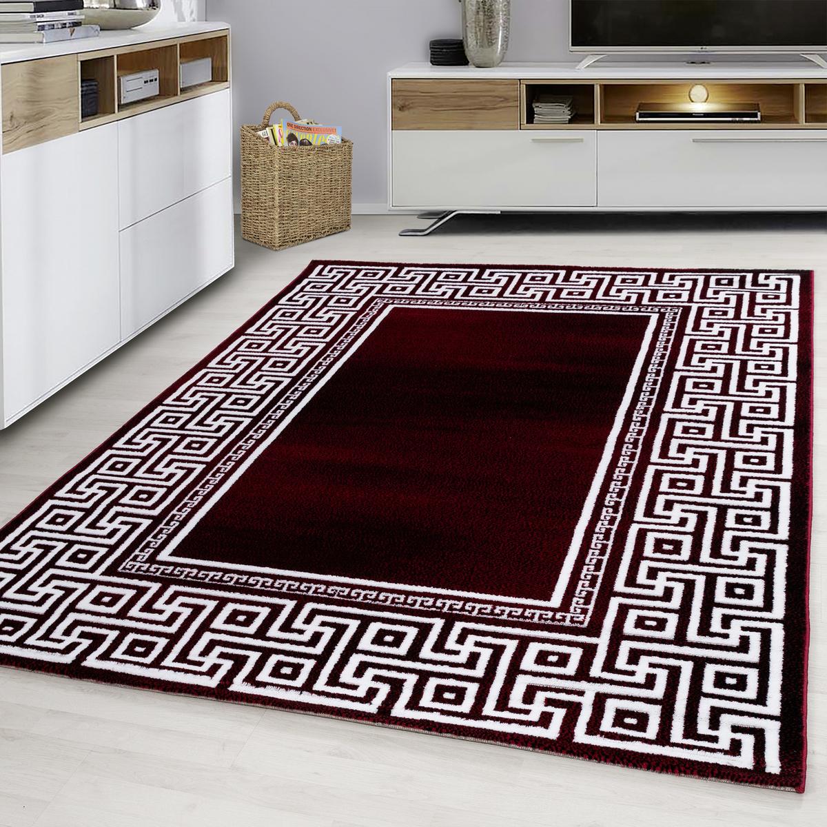 Webteppich Rot/Weiß Naturfaser Parma 120x170 cm - Rot, KONVENTIONELL, Textil (120/170cm)