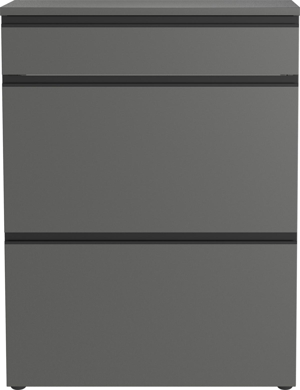 Garderobe Gw-Baldone 2-Teilig Graphitfarben B: 80 cm - Graphitfarben, Design, Glas/Holzwerkstoff (80/200/29cm) - MID.YOU