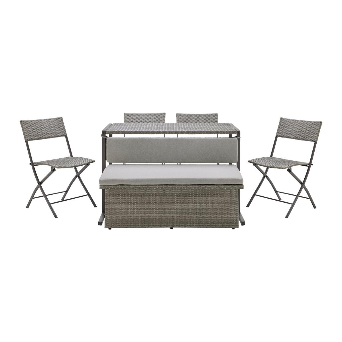 Sada na balkon MARIO hnědá - šedavě hnědá, Moderní, kov/textil (120/75/105cm) - Bessagi Garden