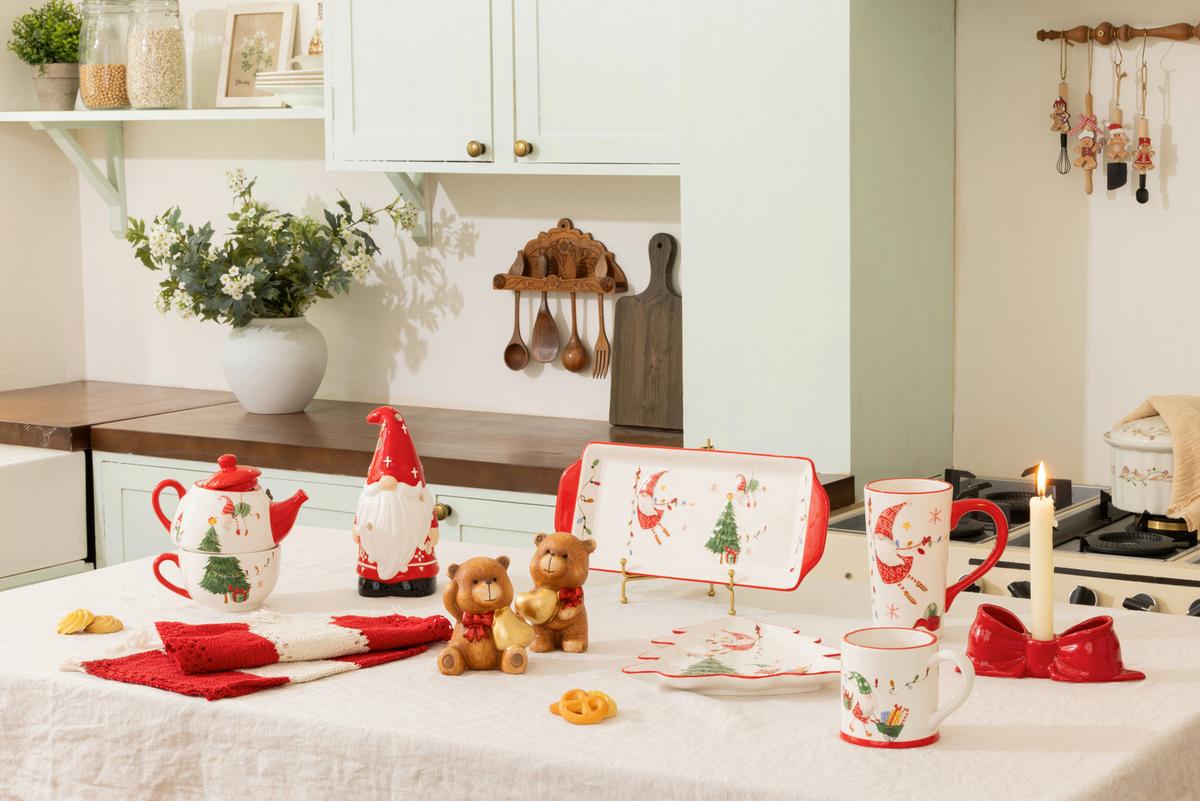 Csésze Luise Kb. 350ml - piros/fehér, Konventionell, kerámia (9/9cm) - Luca Bessoni