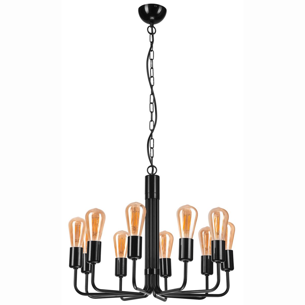 Hängeleuchte 44576 Tiffany - Schwarz Hochglanz, KONVENTIONELL, Metall (98/54/98cm)