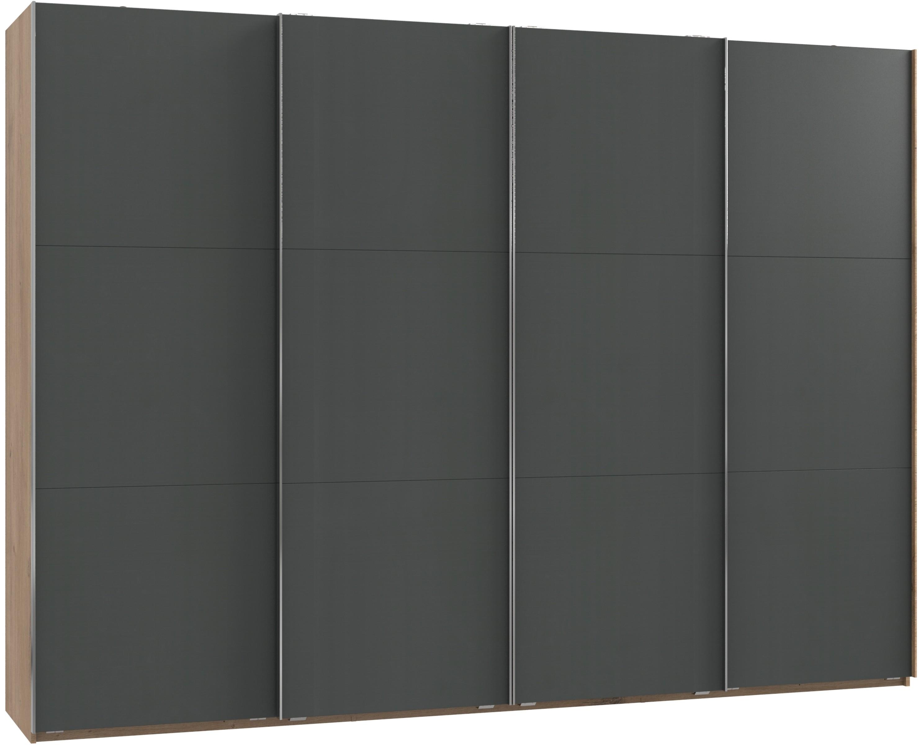 Schwebetürenschrank 300cm Level, Graphit/eiche Dekor