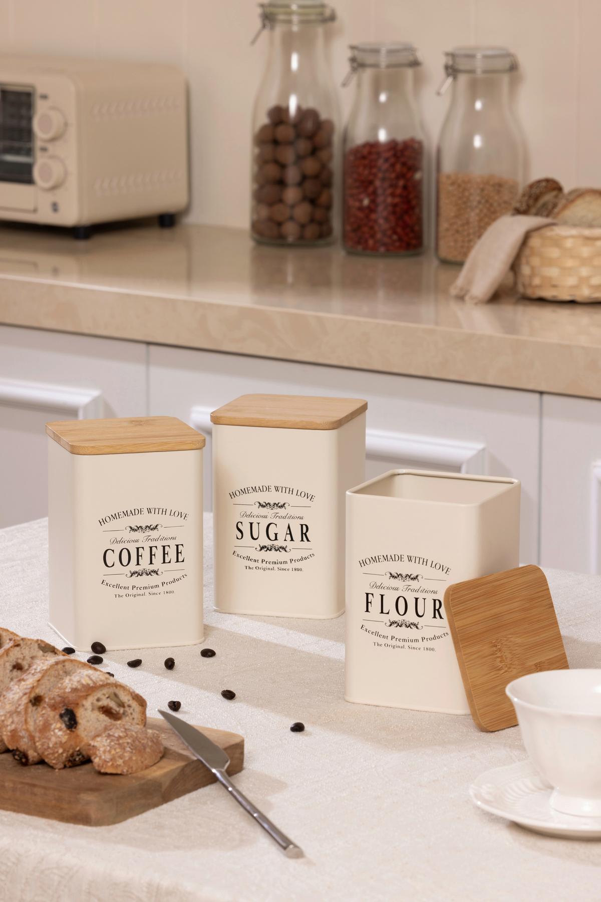 Vorratsdosenset Fatima - Schwarz/Weiß, Basics, Naturmaterialien/Metall - James Wood