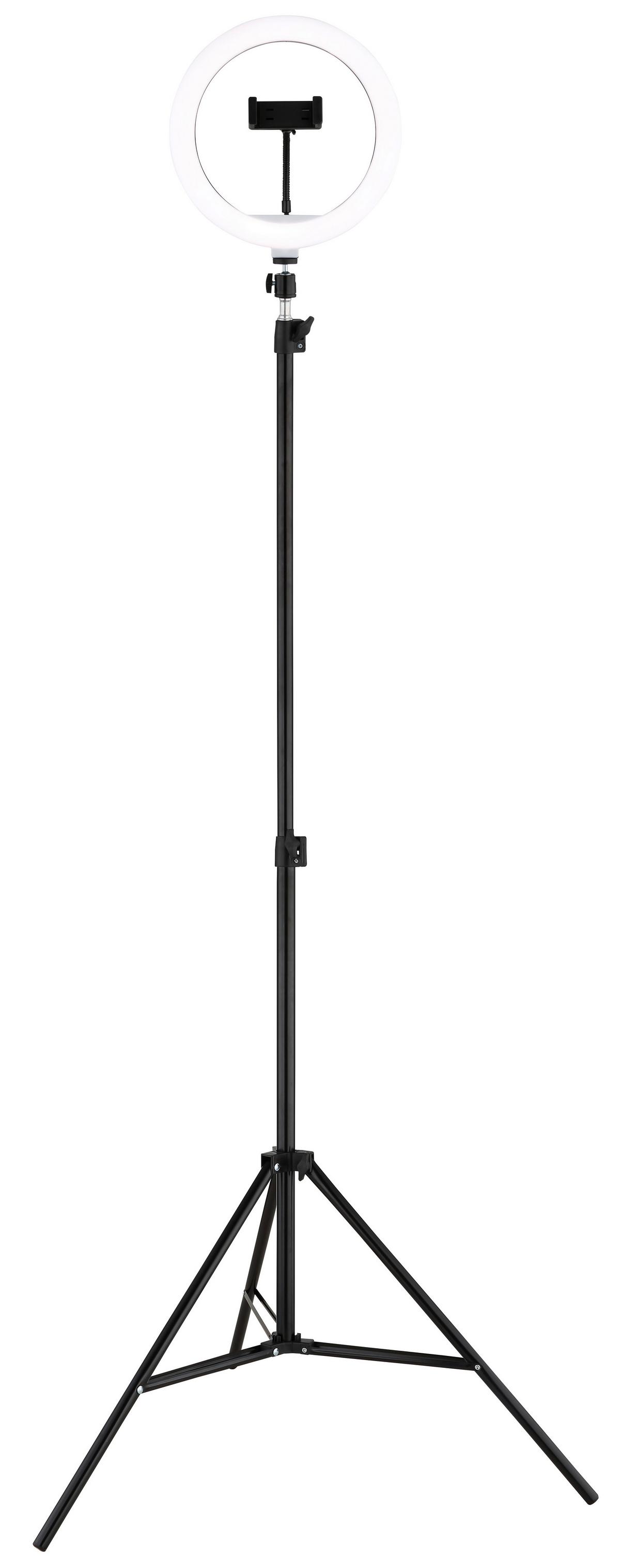 LED-STEHLEUCHTE Delgado - Opal/Schwarz, Design, Kunststoff/Metall (63/210cm) - Globo