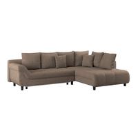 Ecksofa Mit Schlaffunktion & Bettkasten Mendoza Braun - Schwarz/Braun, Design, Textil (309/197cm) - Ondega