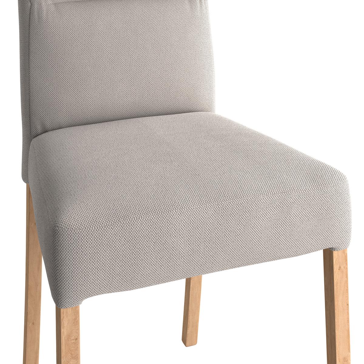 Vierfußstuhl Emma Ii Webstoff Weiß, B: 43 Cm - Eichefarben/Weiß, KONVENTIONELL, Holz/Textil (43/91/58cm)