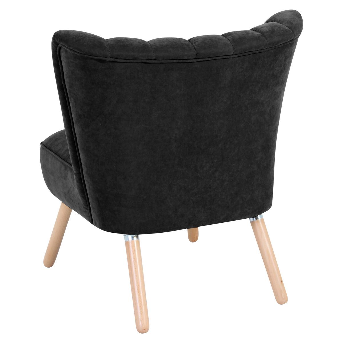 Polsterstuhl Alessandro Schwarz, Holz-Beine - Buchefarben/Schwarz, Design, Textil (70/80/66cm) - Max Winzer