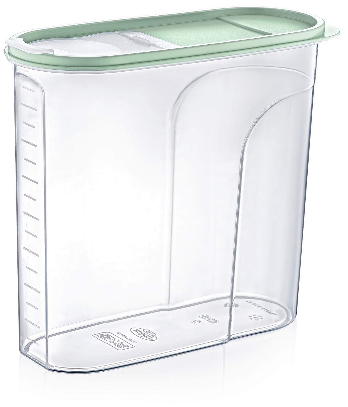 Ételetároló Doboz Kb. 1,75l - áttetsző/mentazöld, Basics, műanyag (9,5/17,5/19,5cm) - James Wood