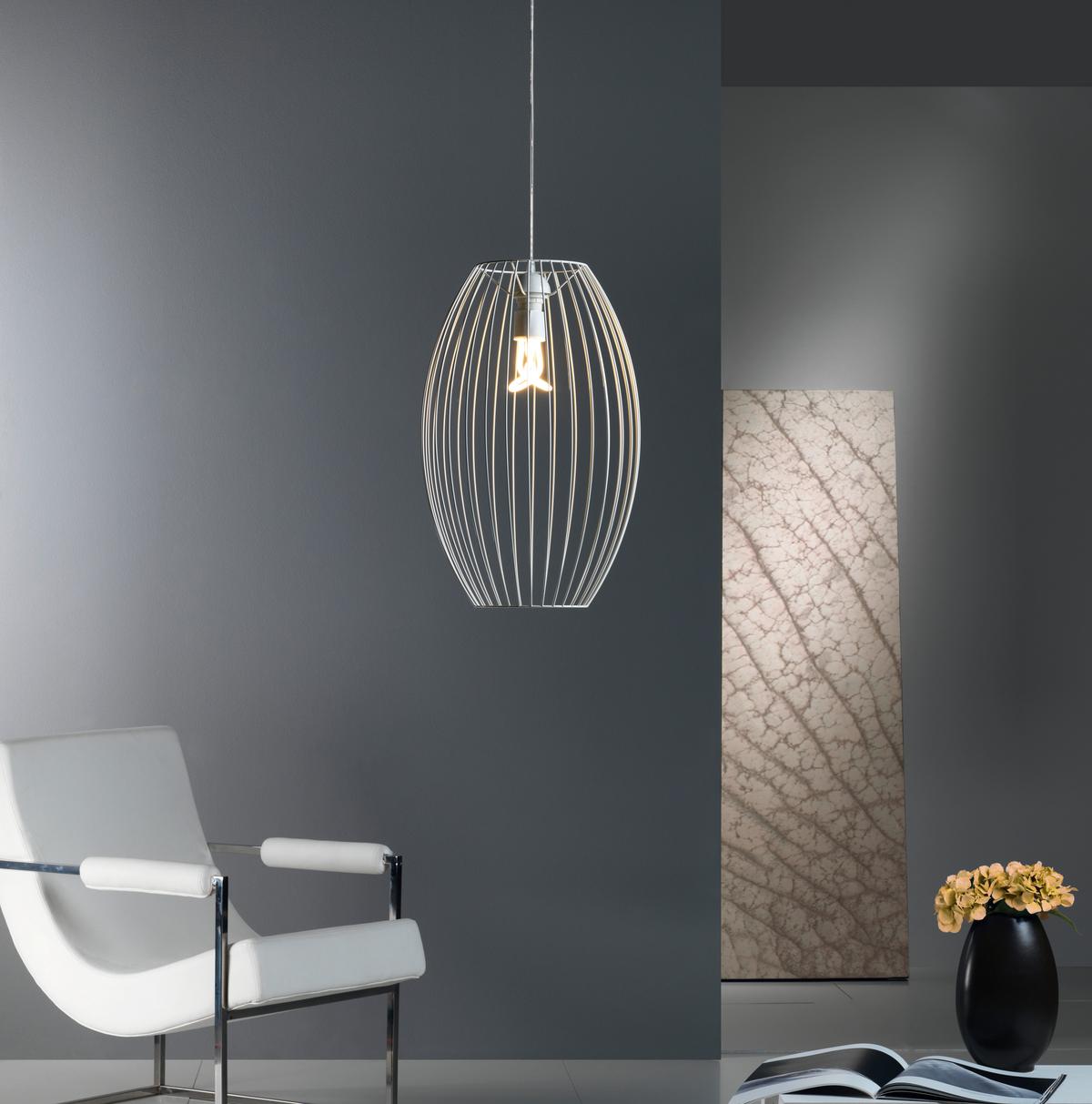 Hängeleuchte Reyna 110 Weiß B: 34 Cm - Weiß, Basics, Metall (34/34/55cm) - Kayoom