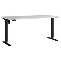 Schreibtisch Profi Schwarz/Grau L: 160cm - Schwarz/Grau, MODERN, Holzwerkstoff/Metall (160/80/71-119cm) - Germania