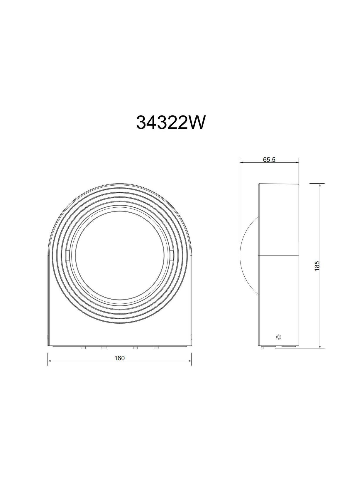 Led-außenleuchte 34322w Oko - Schwarz/Weiß, Design, Kunststoff/Metall (16/6,6cm) - Globo