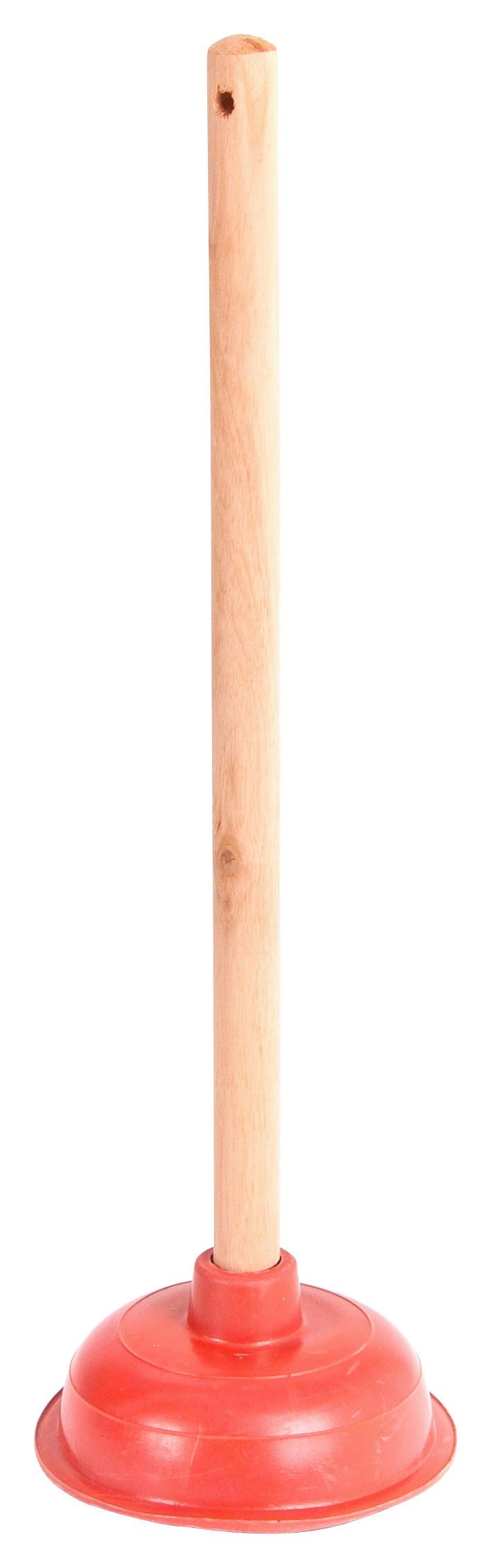 Abflussreiniger mit Saugglocke L: 40 cm für Waschbecken - Zwetschgefarben, KONVENTIONELL, Holz/Kunststoff (14/40cm)