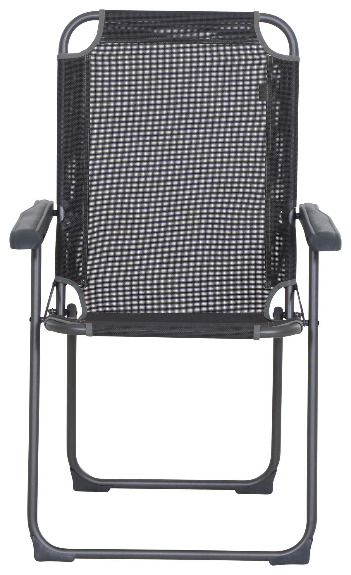 Campingstuhl Klappbar Mit Armlehnen Comfort - Anthrazit, KONVENTIONELL, Textil/Metall (58/95/70cm) - Siena Garden