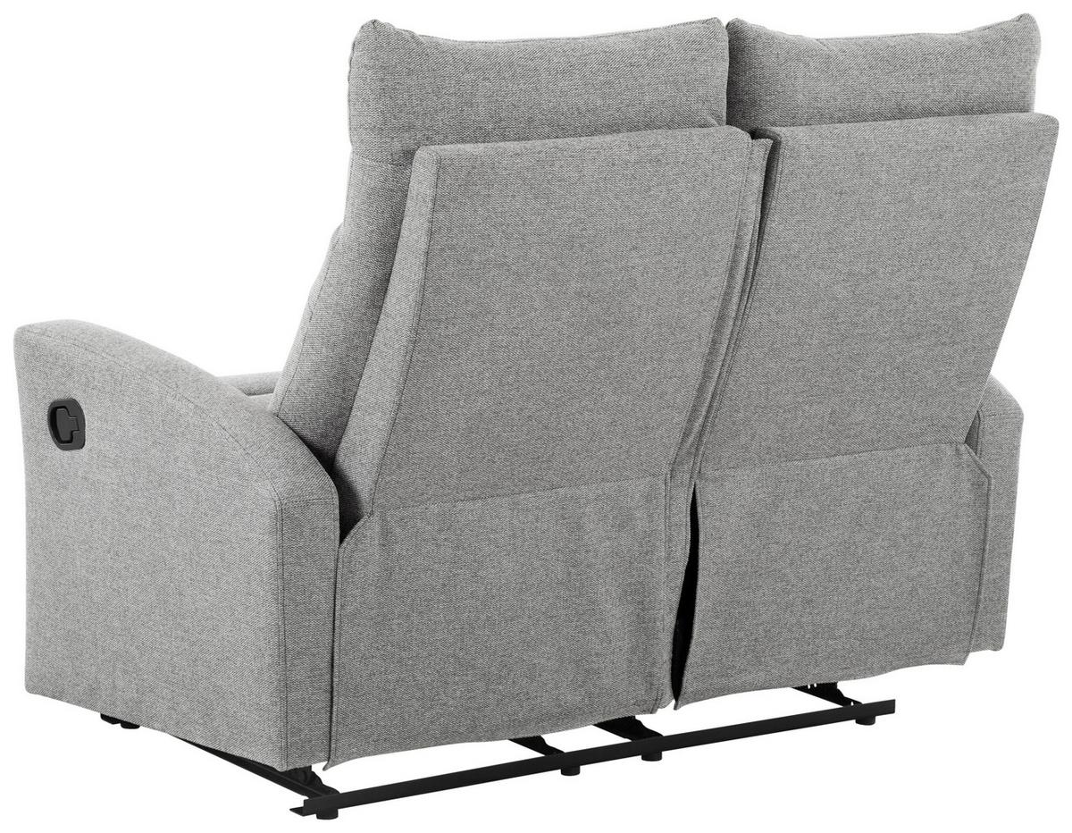 Sitzgarnitur 3-tlg. Nuvia Mit Relaxfunktion Grau - Schwarz/Grau, Design, Textil - Livetastic