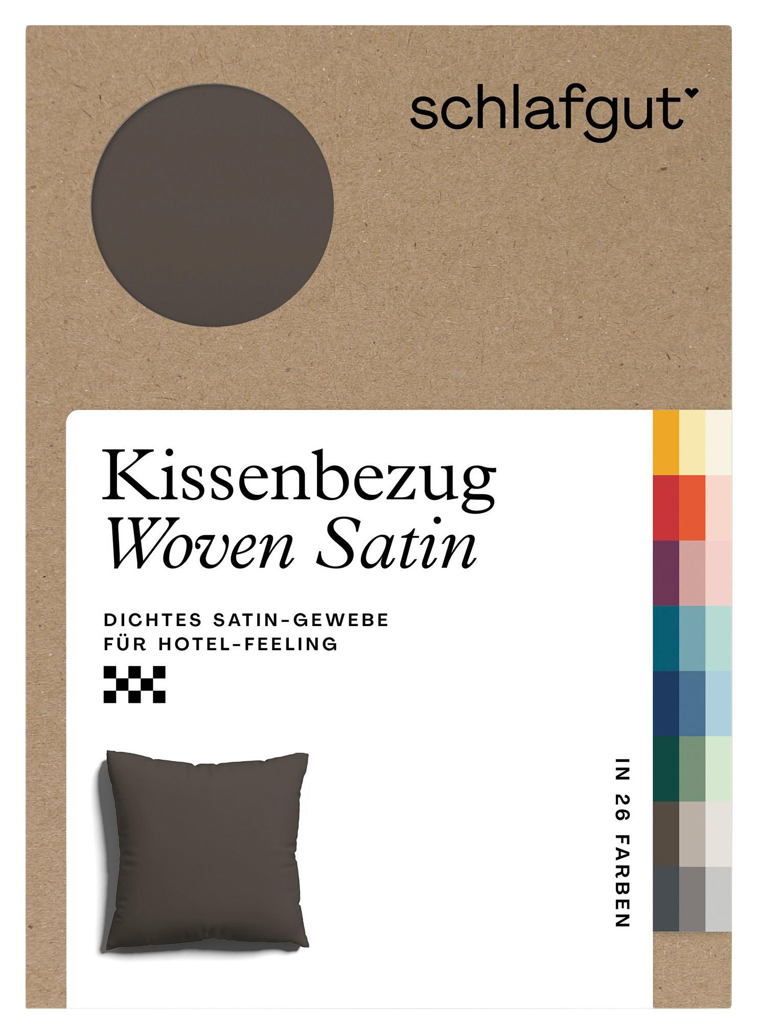 Kissenhülle Woven Satin - Dunkelbraun, Basics, Textil (40/40cm) - Schlafgut