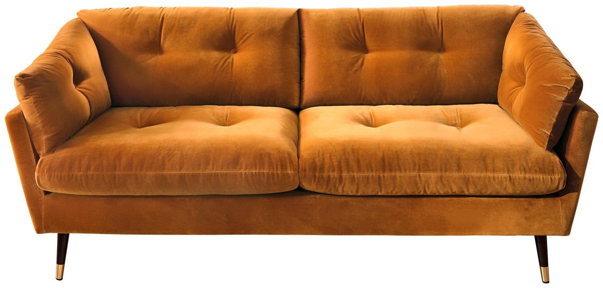 Trojmiestna pohovka JAPAN žlutá barva - žlutá, Moderní, textil (206/85/89cm) - Mömax