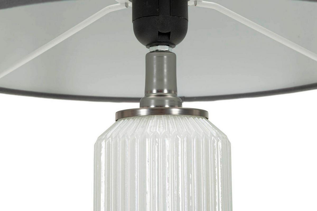 Tischleuchte Bright Three Weiß, Grau B: 32,5 cm - Weiß/Grau, Basics, Glas/Textil (32.5/32.5/57cm)