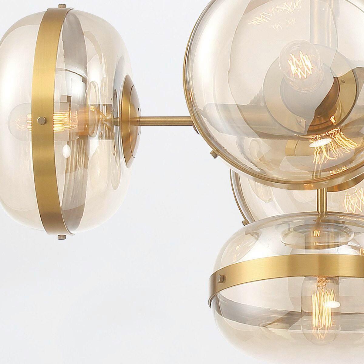 Függeszték Qn-Nottingham-10lp-Ab - sárgarézszínű, Konventionell, üveg/fém (80cm) - Elstead Lighting