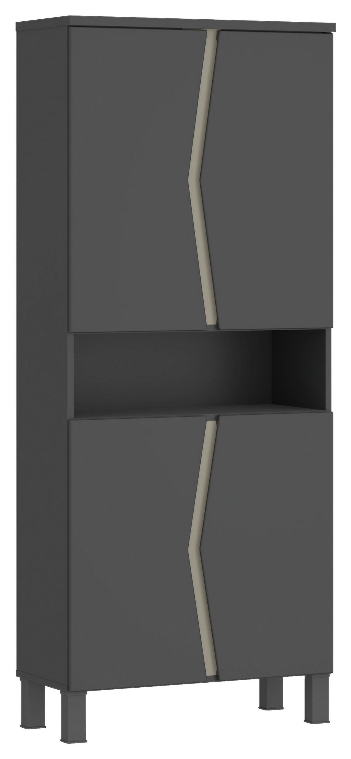 Hochschrank Manhattan Man Ls2 - Anthrazit/Weiß, MODERN, Keramik/Holzwerkstoff (68,6/170/35,3cm) - Luca Bessoni