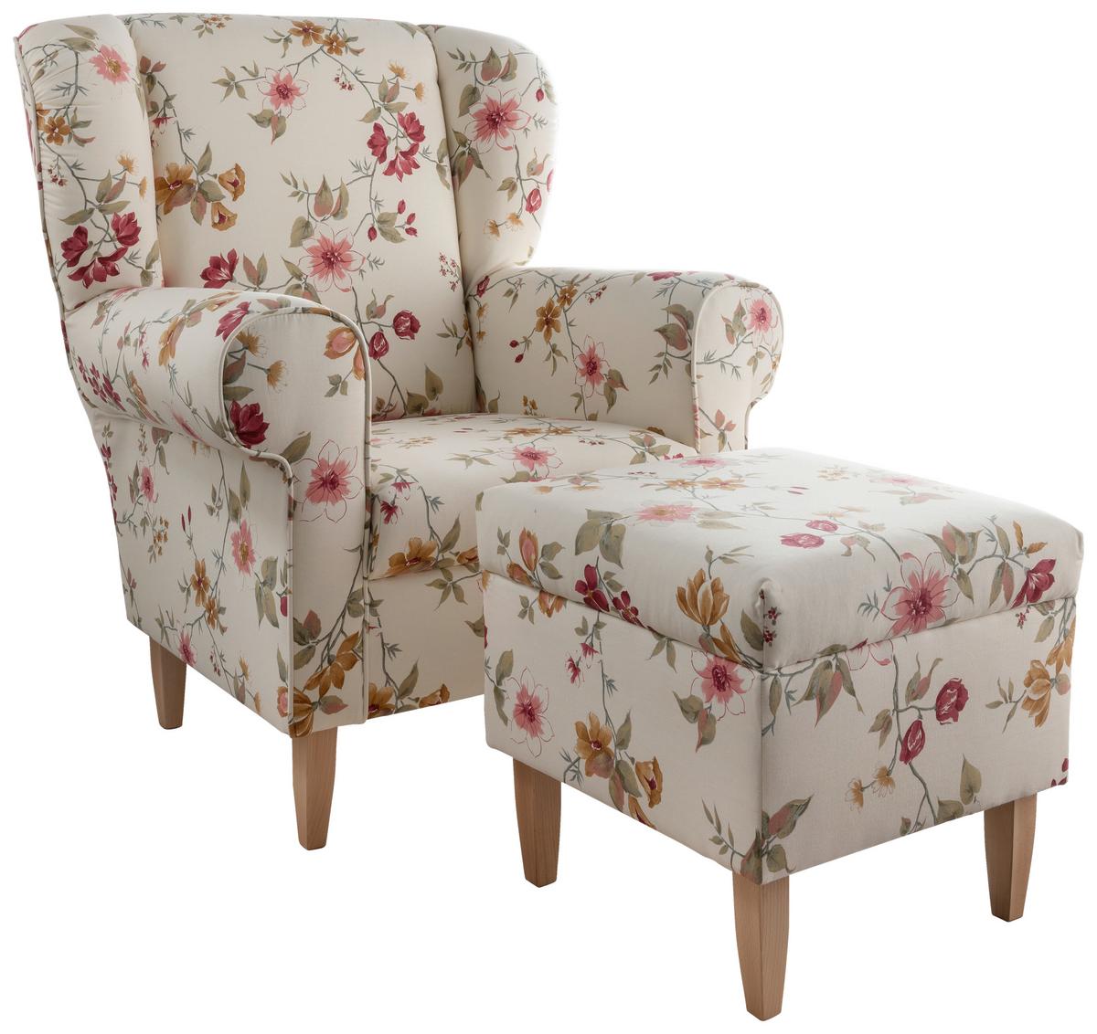 Sesselset Asino Beige/Rot B: 80 cm - Beige/Rot, KONVENTIONELL, Textil (80/102/86cm) - Livetastic