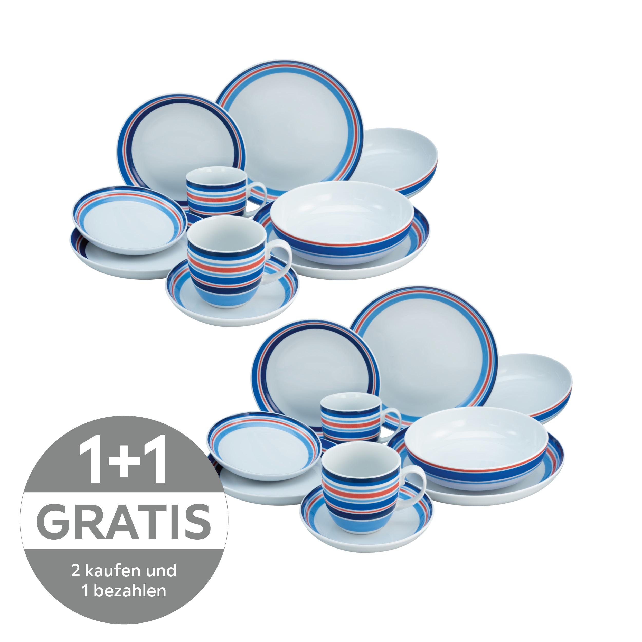 Kombiservice Keramik 2 Personen Geschirr Set - Multicolor, Basics, Keramik (37,5/23/30,5cm) - Creatable