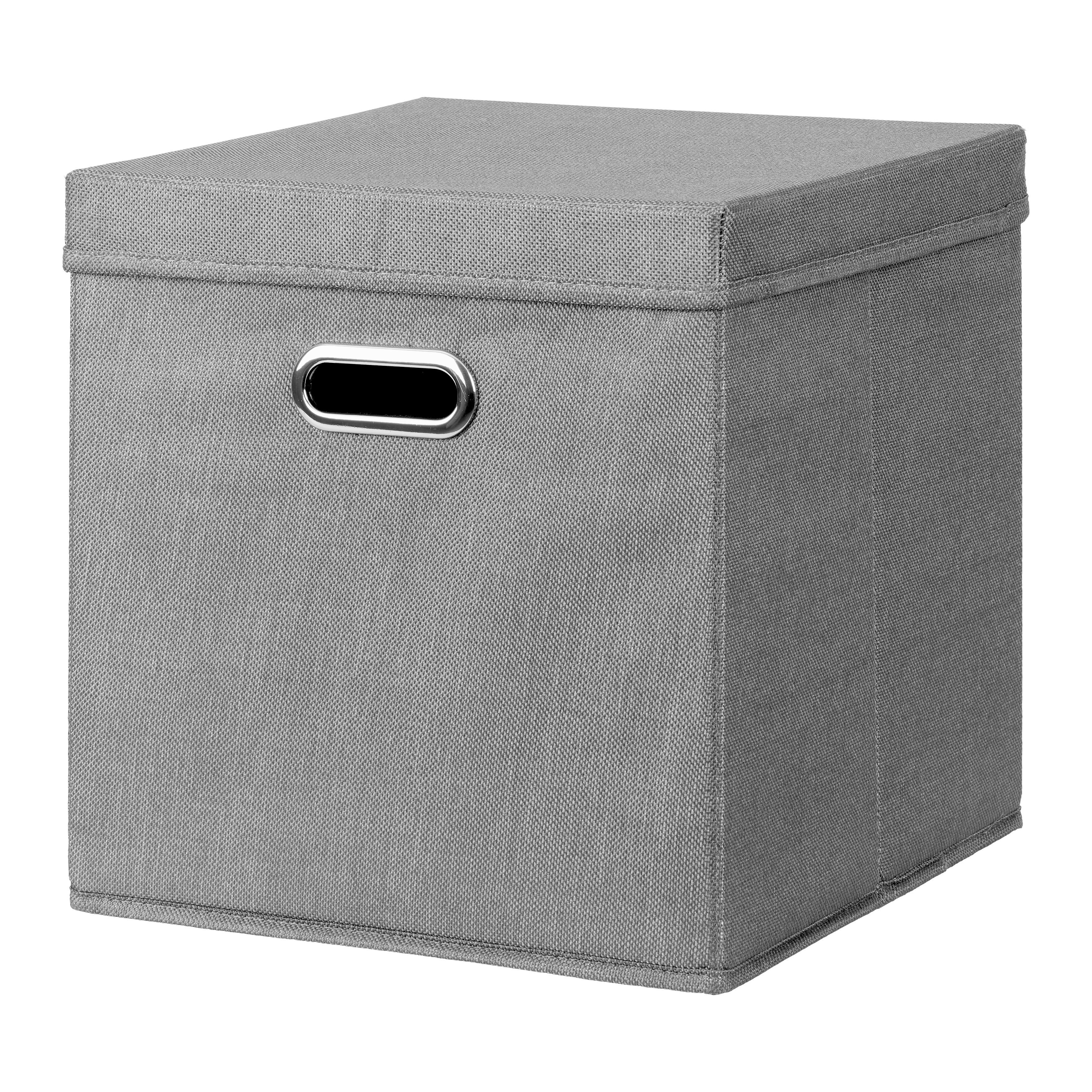 Skládací krabice BOBBY S VÍKEM - antracitová, Moderní, karton/textil (33/33/33cm) - Mömax