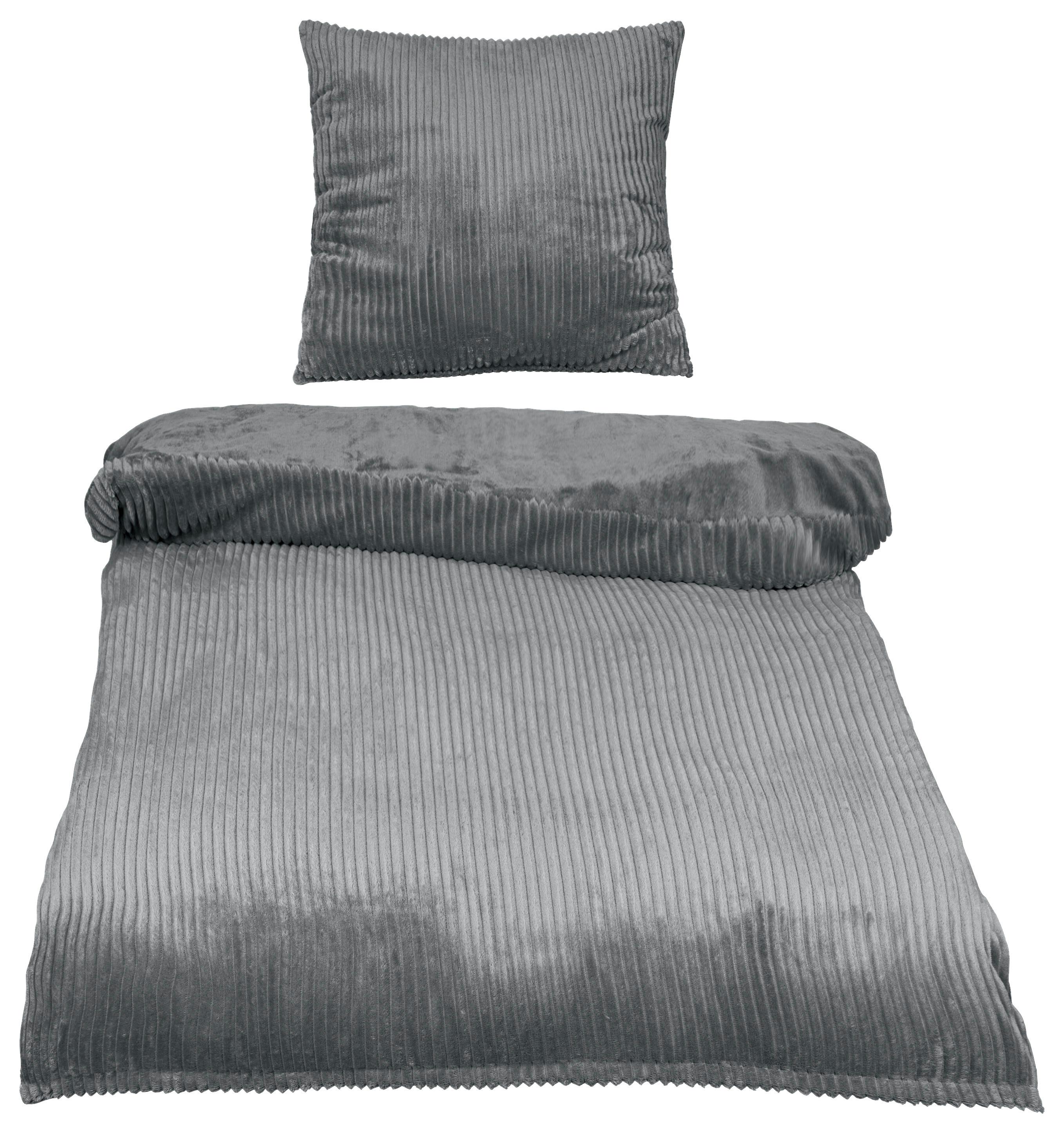 Povlečení Cordy, 70/90 140/200cm - šedá, textil (140/200cm) - Modern Living