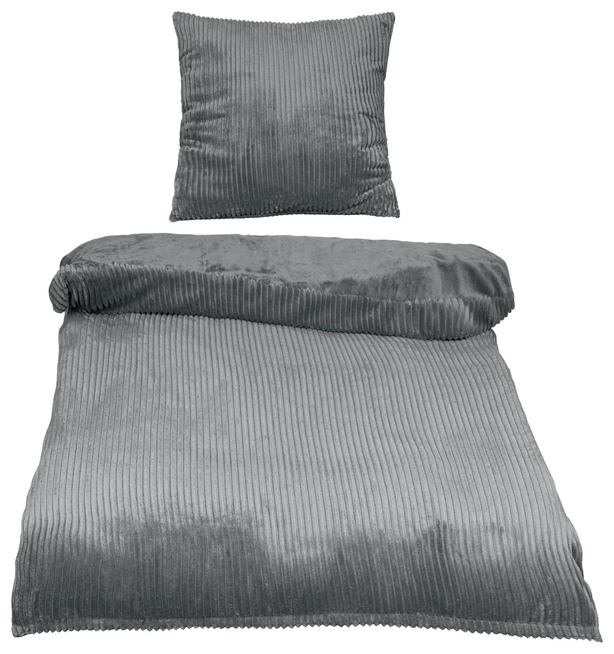 Povlečení Cordy, 70/90 140/200cm - šedá, textil (140/200cm) - Modern Living