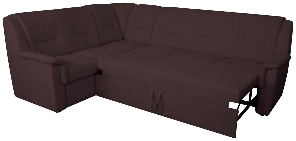 ECKSCHLAFSOFA Rafael, Dunkelrot S: 279x224cm - Beige/Schwarz, Trend, Textil (279/224cm)
