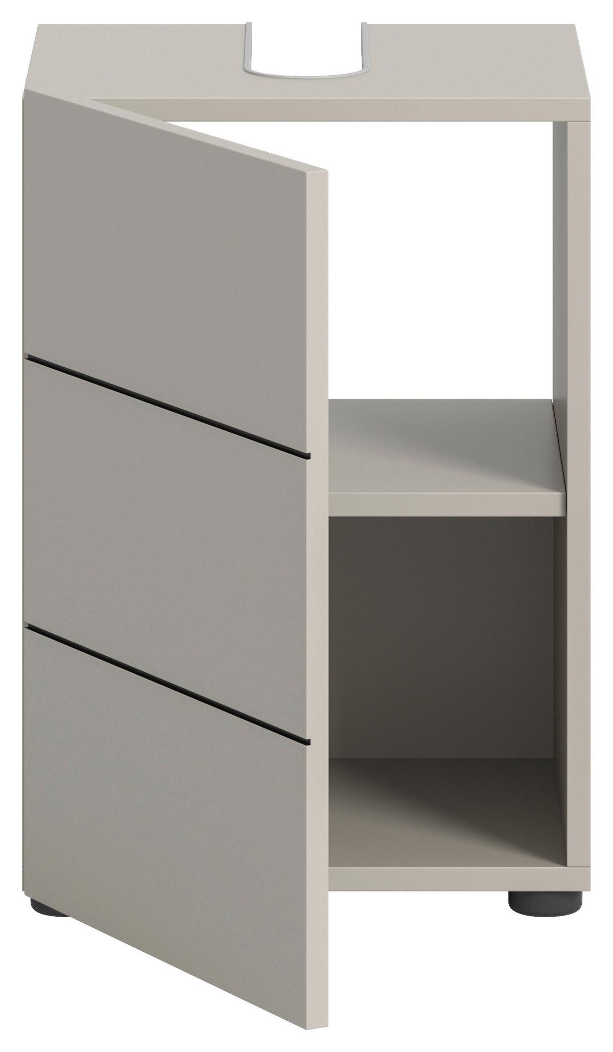 Waschbeckenunterschrank Vira Kaschmir B: 38 Cm - Kaschmir/Schwarz, MODERN, Holzwerkstoff (38/56/34cm) - MID.YOU